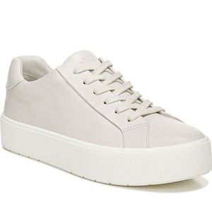 Vince Benfield leather platform sneaker in off white